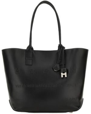 Hogan Small Address Shopping Bag - Black
