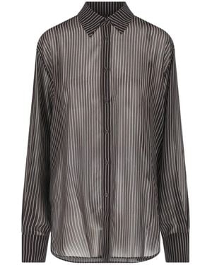 Frankie Shop Striped Long-Sleeve Shirt - Gray