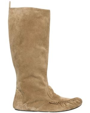 Acne Studios Slouch Toe-Detail Boots - Natural