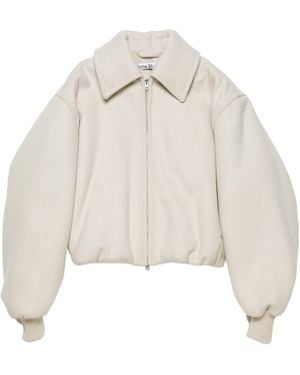 Acne Studios Wool-Blend Bomber Jacket - White