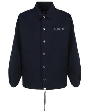Khrisjoy Collared Button-Up Coach Jacket - Blue