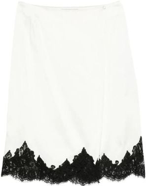 Stella McCartney Lace-Trim Satin Midi Skirt - Black