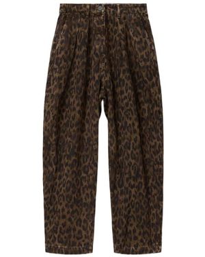 AllSaints Becca Barrel Leg Denim Trousers - Brown
