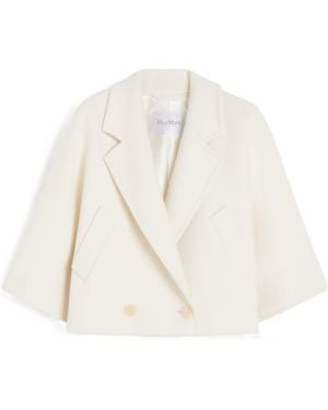 Max Mara Wool And Cashmere Cropped Jacket - White