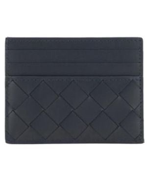 Bottega Veneta Woven Patterned Card Holder - Blue