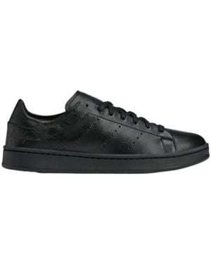 Y-3 Round-Toe Lace-Up Trainers - Black