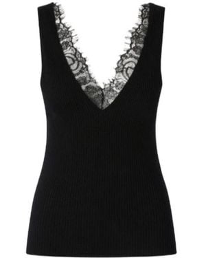 Pinko Lace-Trim Tank Top - Black
