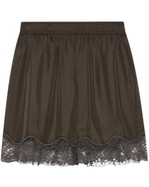 Marella Lace-Detail Shorts - Brown