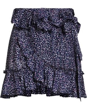 Saint Laurent Colorful Chiffon Skirt - Blue