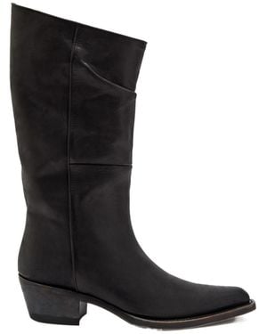 KHAITE Clive 35 Leather Mid-Calf Boots - Black