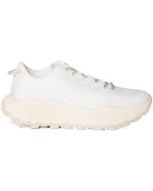 Miu Miu Logo-Printed Lace-Up Trainers - White