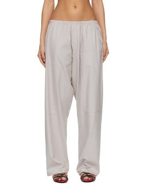 Baserange Elastic Waist Casual Pants - White