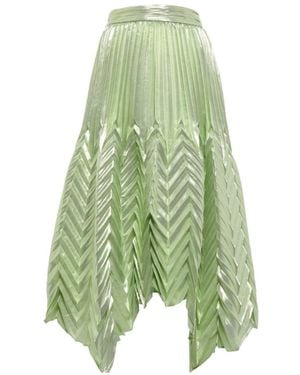 Jonathan Simkhai Pleated High-Waisted Midi Skirt - Green