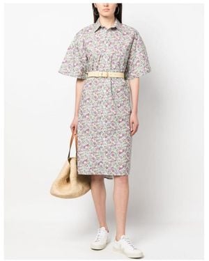 A.P.C. Judith Floral-Print Shirt Dress - White
