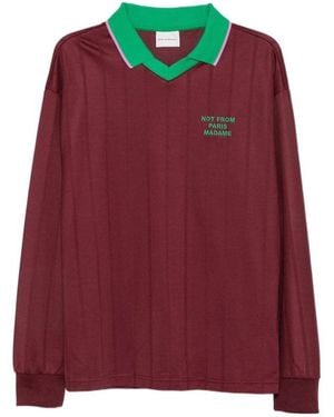 Drole de Monsieur Long-Sleeve Polo Shirt - Red