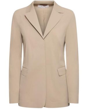 Max Mara Lapel Long-Sleeved Suit Jacket - Natural