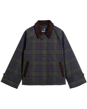 Barbour Sandra Tartan Showerproof Jacket - Black