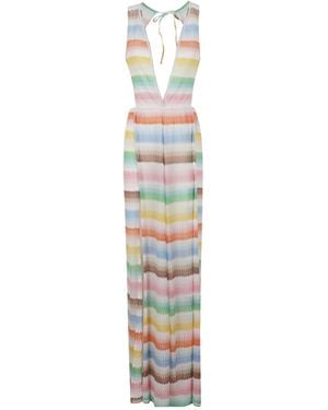 Missoni Zigzag Pattern Open Back Jumpsuit - White