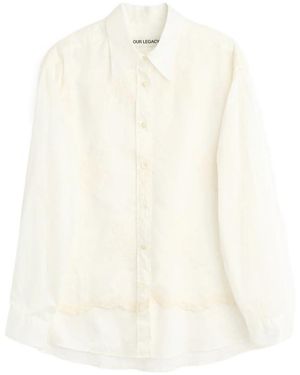 Our Legacy Precious Flower-Motif Oversized Shirt - White