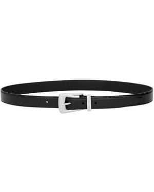 Saint Laurent Folk Logo Engraved Belt - White
