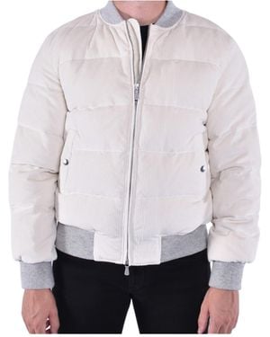 Eleventy Velluto Bomber Jacket - White