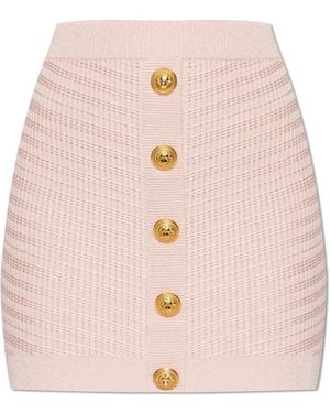 Balmain Knitted Skirt - Pink