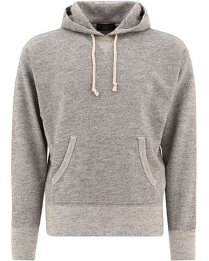 RRL Logo Drawstring Hood Hoodie - Grey