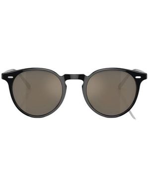 Oliver Peoples O'Malley Round-Frame Sunglasses - Metallic