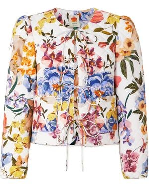 FARM Rio Greek Garden Quilted Floral-Print Lyocell And Cotton-Blend Jacket - White