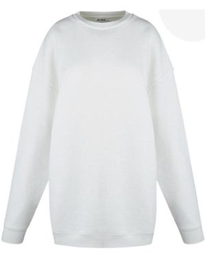 Acne Studios Round Collar Long Sleeve Sweater - White
