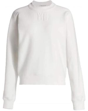 T By Alexander Wang Embossed Logo Sweater - White
