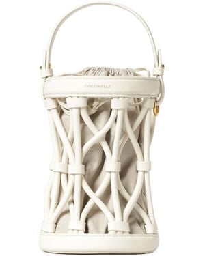 Coccinelle Woven Bucket Bag - White