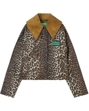 Barbour Ganni Leopard Print Hooded Jacket - Multicolor