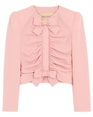 Valentino Ruched Bow Jacket - Pink
