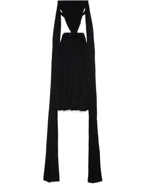 Balenciaga Cutout Draped Dress - Black