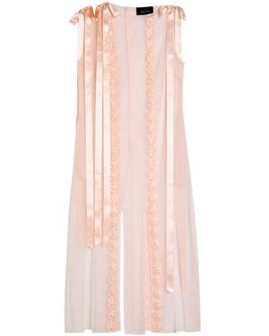 Simone Rocha Appliquéd Sheer Tulle Midi Dress - Pink