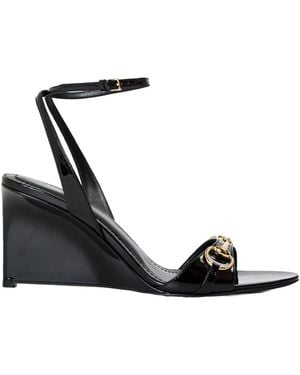 Gucci Opentoe Wedgeheel Sandal - Black