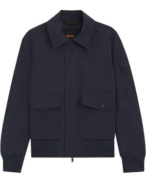 BOSS Collared Long-Sleeved Casual Jacket - Blue