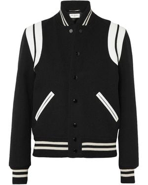 Saint Laurent Solid-Colored Pilot Jacket - Black