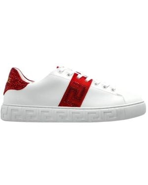 Versace Greca Embellished Sneakers - Red