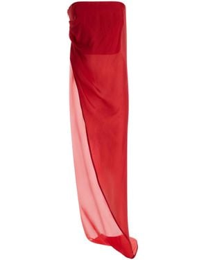 Rick Owens Lido Asymmetric Long Top - Red