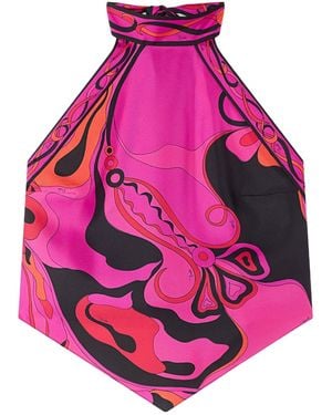 PUCCI Pucci Printed Halter Neck Top - Pink