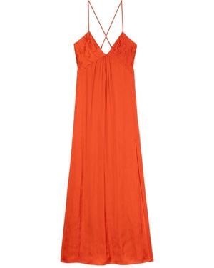 Zadig & Voltaire Spaghetti-Strap Ruched Maxi Dress - Red