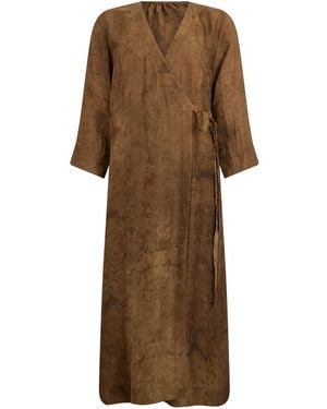 Uma Wang V-Neck Dress - Brown