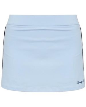 Sporty & Rich Elastic Waist Midi Skirt - Blue