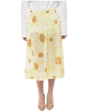 Marni Printed Midi Skirt - Yellow