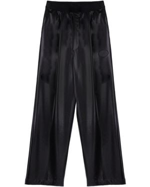 we11done Wet-Look Wide-Leg Trousers - Black