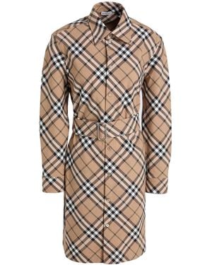 Burberry Classic Printed Shirt Dress - Natural