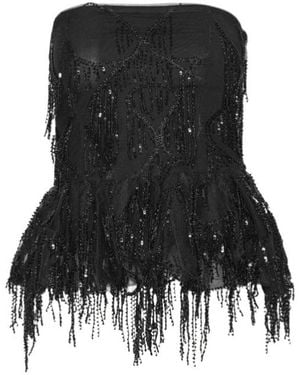 ROTATE BIRGER CHRISTENSEN Sequinned Bubble Top - Black