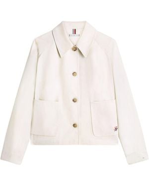 Tommy Hilfiger Solid Color Versatile Casual Jacket - White